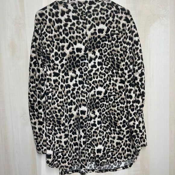 White Birch leopard print cardigan sweater long sleeve, sizeXL - Picture 8 of 10
